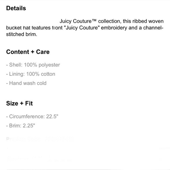 Juicy Couture Terry Cloth Bucket Hat Forever 21 - Picture 2 of 5